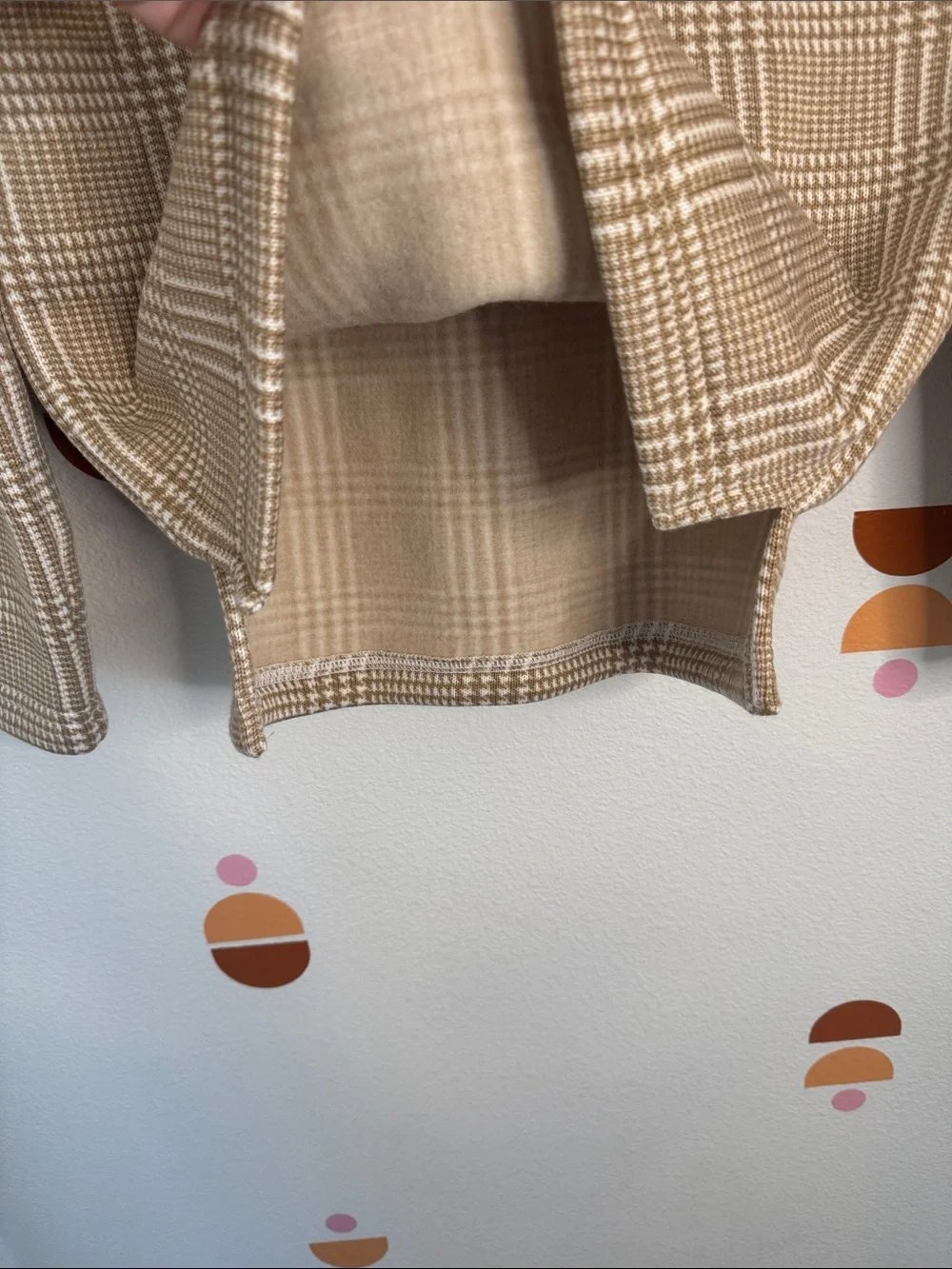 J. Crew Beige and Cream Plaid Turtleneck Sweater N0238